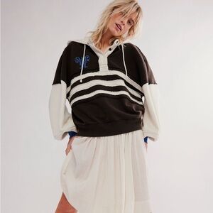 Free People Jeames Rugby Hoodie